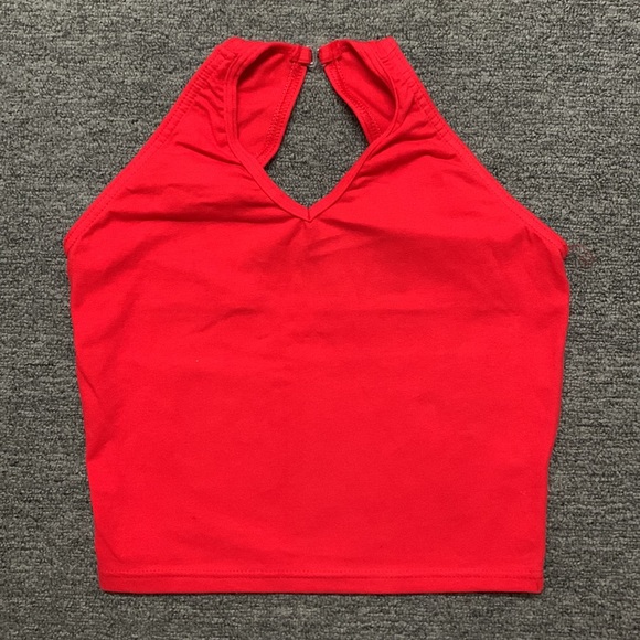 V-Neck Halter Crop Top w/Keyhole Back. Cheer & Dance Uniform—New S or M - Picture 3 of 10